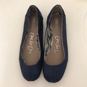 Toms Ballerina Flats Navy 8.5